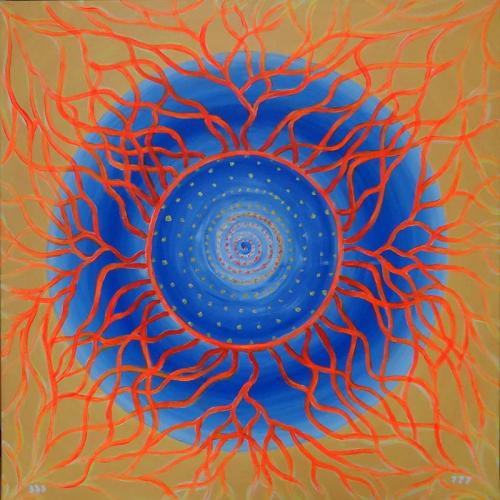 M22, Mandala dobrych myśli, akryl na płótnie 80x80 cm