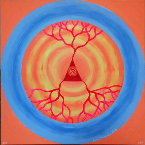 M25, Budowanie tożsamości, akryl na płótnie 100x100 cm