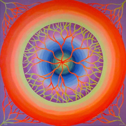 M28, Energia wszechświata, akryl na płótnie 100x100 cm